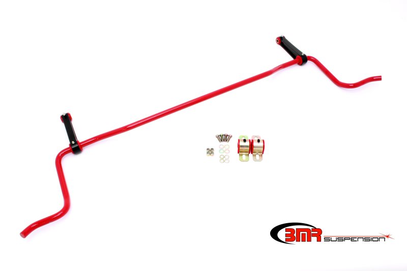 BMR 05-10 S197 Mustang Rear Solid 22mm Sway Bar Kit w/ Bushings & Billet Links - Red BMR Suspension Sway Bars AXOPROS