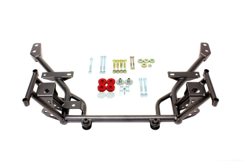 BMR 05-14 S197 Mustang K-Member w/ 1/2in Lowered Motor Mount and STD. Rack Mounts - Black Hammertone BMR Suspension Crossmembers AXOPROS