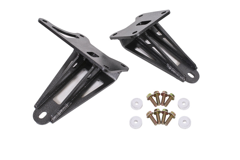 BMR 11-17 S197 Mustang Motor Mount Brackets - Black Hammertone BMR Suspension Engine Mounts AXOPROS
