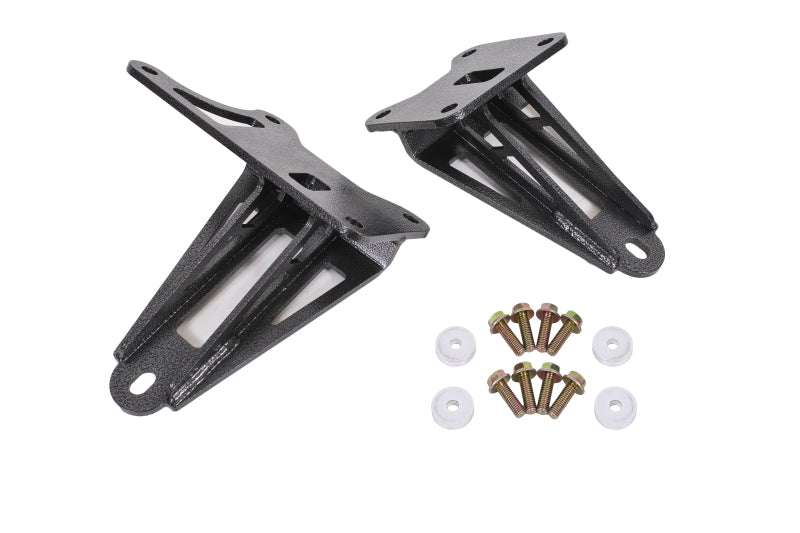 BMR 11-17 S197 Mustang Motor Mount Brackets - Black Hammertone BMR Suspension Engine Mounts AXOPROS