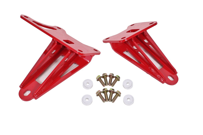 BMR 11-17 S197 Mustang Motor Mount Brackets - Red BMR Suspension Engine Mounts AXOPROS