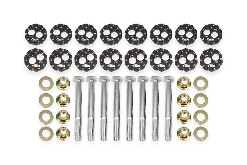 BMR 14-19 Chevrolet Corvette C7 Front & Rear Lower Control Arms Camber Bolt Kit - Black Anodized BMR Suspension Camber Kits AXOPROS