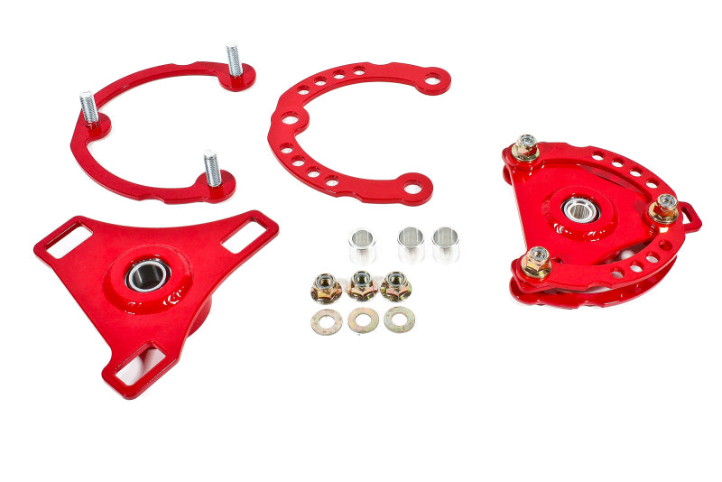 BMR 15-17 S550 Mustang Caster Camber Plates - Red BMR Suspension Shock Mounts & Camber Plates  AXOPROS