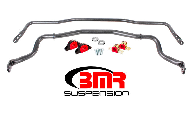 BMR 15-17 S550 Mustang Front & Rear Sway Bar Kit w/ Bushings - Black Hammertone BMR Suspension Sway Bars AXOPROS
