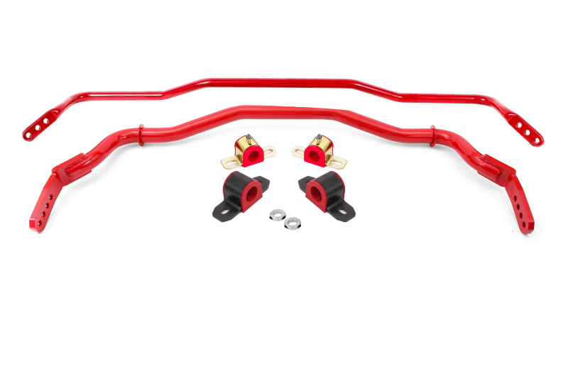BMR 15-22 S550 Mustang Sway Bar Kit with Bushings Front and Rear Red BMR Suspension Sway Bars AXOPROS