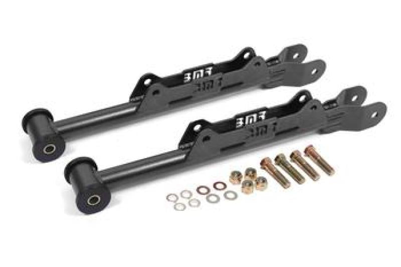 BMR 2010-2015 Chevrolet Camaro Rear DOM Lower Control Arms - Black Hammertone BMR Suspension Control Arms AXOPROS