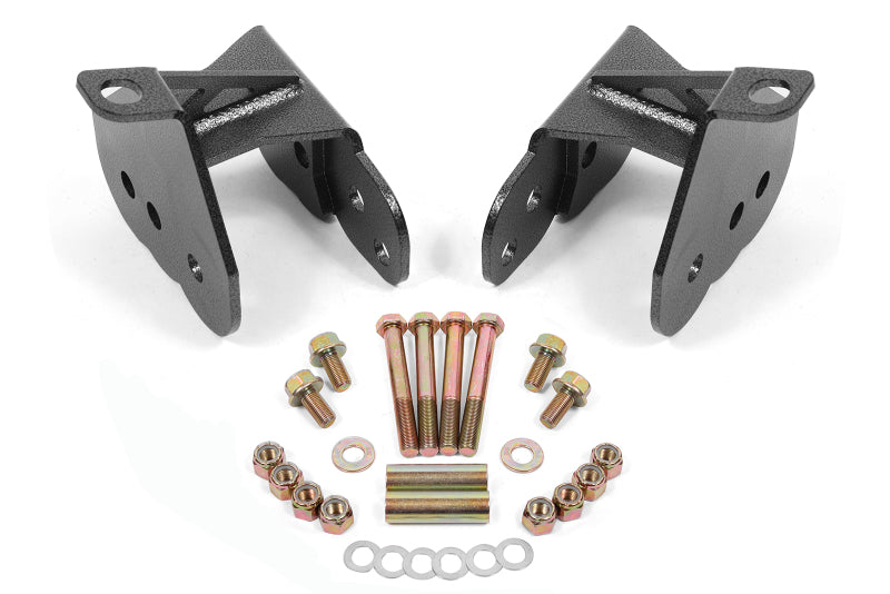 BMR 64-72 Chevy Chevelle Rear Control Arm Relocation Brackets - Black Hammertone BMR Suspension Suspension Arms & Components AXOPROS