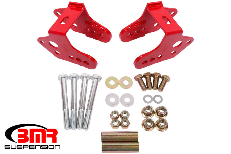 BMR 79-04 Ford Mustang Control Arm Relocation Bracket - Red BMR Suspension Control Arms AXOPROS