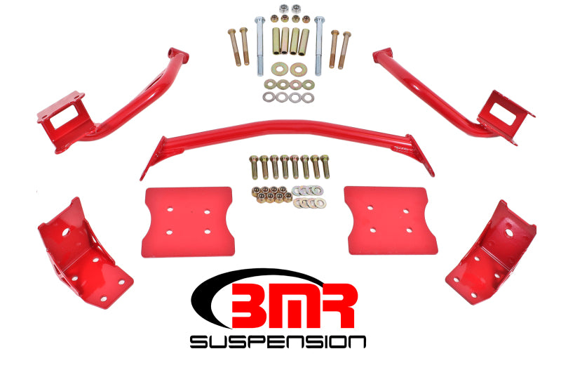 BMR 79-04 Fox Mustang Torque Box Reinforcement Plate Kit(TBR005R And TBR003R) - Red BMR Suspension Diff Braces  AXOPROS