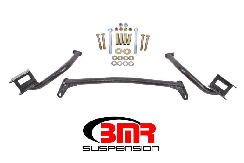 BMR 79-04 Fox Mustang Tubular Style Upper Torque Box Reinforcement Plates - Black Hammertone BMR Suspension Diff Braces AXOPROS