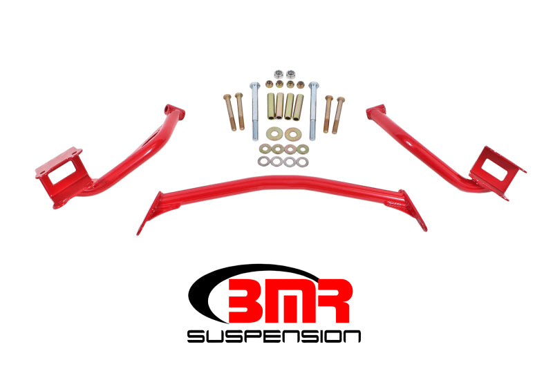 BMR 79-04 Fox Mustang Tubular Style Upper Torque Box Reinforcement Plates - Red BMR Suspension Diff Braces  AXOPROS