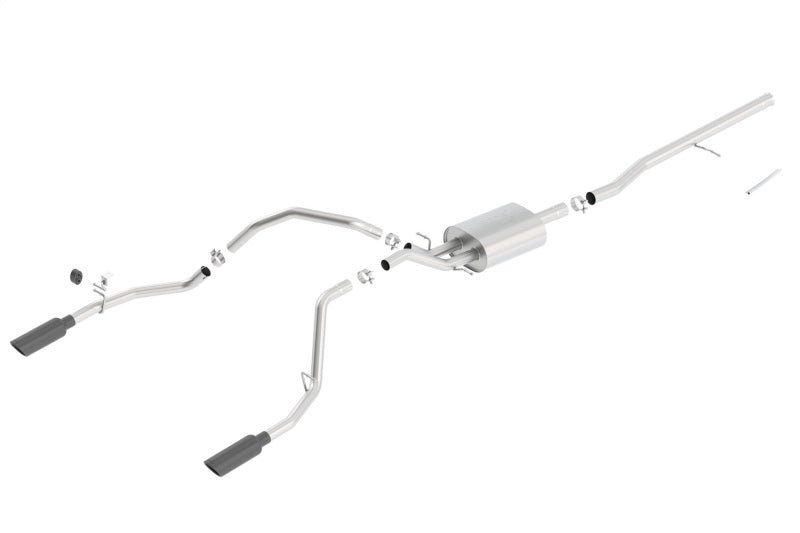 Borla 14 Silv/Sierra C/B Exh ATAK 1500 5.3L V8 AT/MT 2&4WD Ext Cab (78.7) WB - Black Chrome Borla Catback AXOPROS