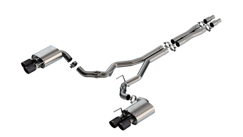 Borla 2024 Ford Mustang GT 5.0L V8 w/ Active Exhaust ATAK Cat-Back Exhaust System - Carbon Fiber Borla Catback AXOPROS