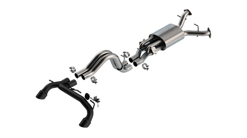 Borla 22-24 Ford Bronco Raptor V6 Turbo AT 2WD / 4WD ATAK Catback Exhaust w/ 4in Black Coated Tips Borla Catback AXOPROS