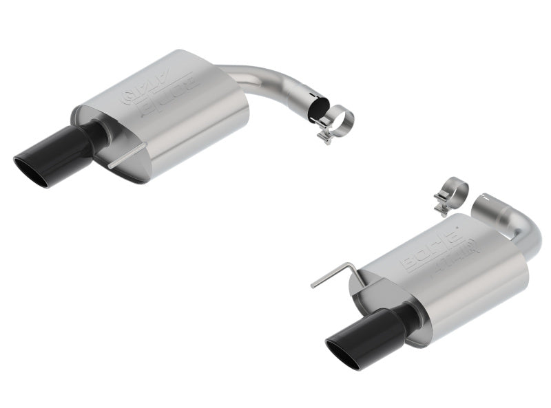 Borla Atak S Rear Section 15-17 Ford Mustang GT 5.0L V8 MT/AT 2.5in pipe 4in tip (Black Chrome) Borla Catback AXOPROS