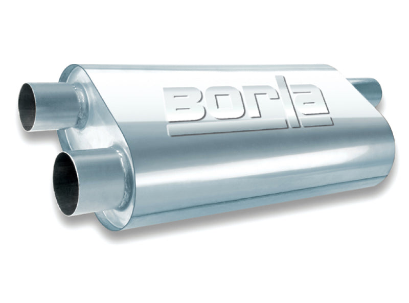 Borla Universal Oval Transverse Single 3in Inlet/2.5in Outlet 19in x 10.25in x 5.5in Turbo Muffler Borla Muffler AXOPROS
