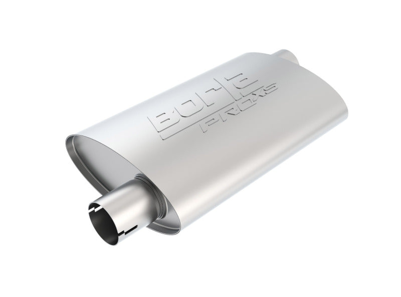 Borla Universal Pro-XS Oval 2.25in Inlet / Outlet Offset Notched Muffler Borla Muffler AXOPROS