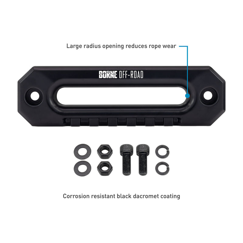 Borne Off-Road 10K Winch - Black Synthetic Rope Borne Off-Road Winches AXOPROS