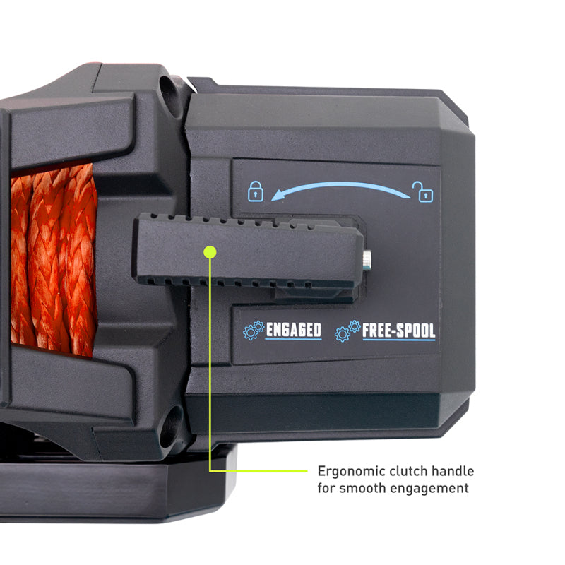 Borne Off-Road 12K Winch - Orange Synthetic Rope Borne Off-Road Winches AXOPROS