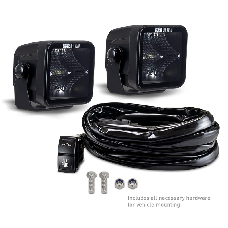 Borne Off-Road Light Pods (Kit of 2) 3x3 Flood Borne Off-Road Light Bars & Cubes AXOPROS