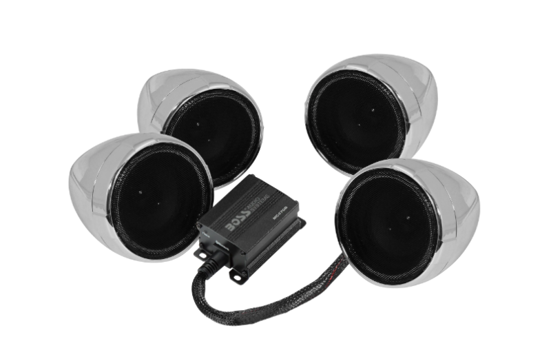 Boss Audio Systems Motorcycle Speaker Amplifier/ Bluetooth/ 3in Speakers Pair- Chrome Boss Audio Audio AXOPROS