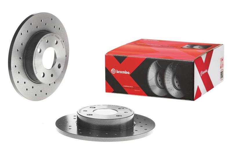 Brembo 10-11 Audi S4/08-11 S5 Front Premium Xtra Cross Drilled UV Coated Rotor Brembo OE Brake Rotors - Drilled AXOPROS