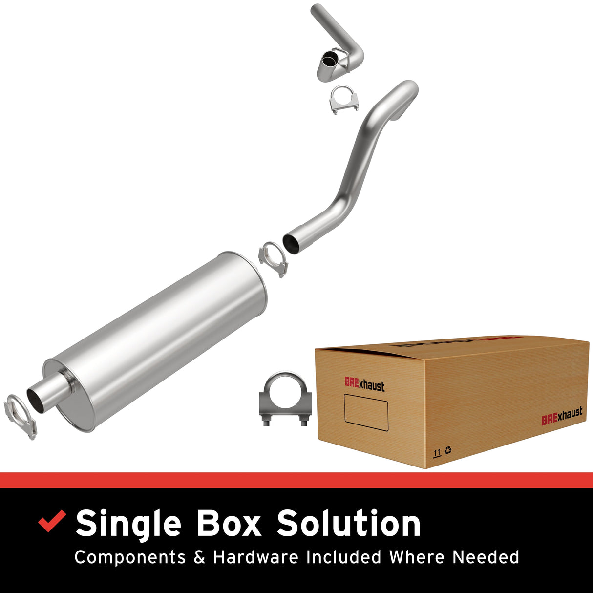 BRExhaust 1983-1996 Ford Bronco Direct-Fit Replacement Exhaust System BRExhaust Exhaust System Kit AXOPROS