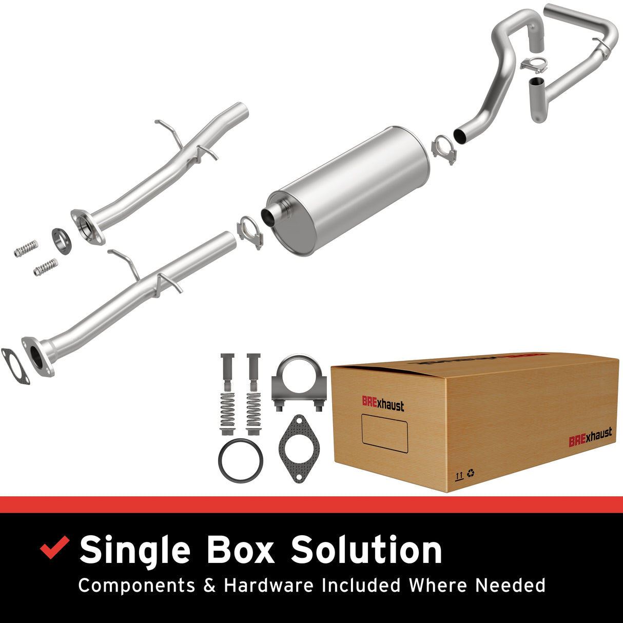 BRExhaust 1986-1992 Ford Ranger Direct-Fit Replacement Exhaust System BRExhaust Exhaust System Kit AXOPROS