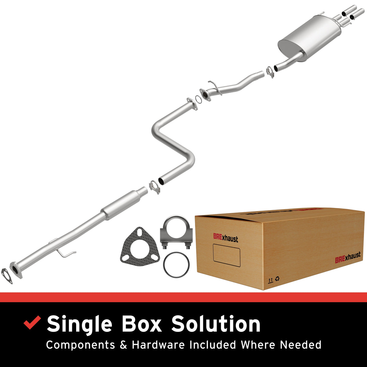 BRExhaust 1990-1991 Honda Accord 2.2L Direct-Fit Replacement Exhaust System BRExhaust Exhaust System Kit AXOPROS