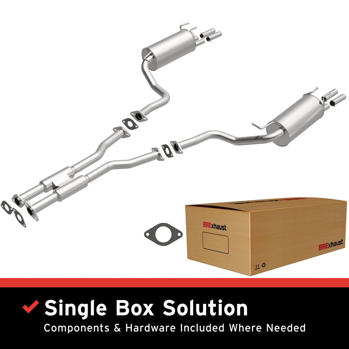 BRExhaust 1990-1996 Nissan 300ZX 3.0L Direct-Fit Replacement Exhaust System BRExhaust Exhaust System Kit  AXOPROS