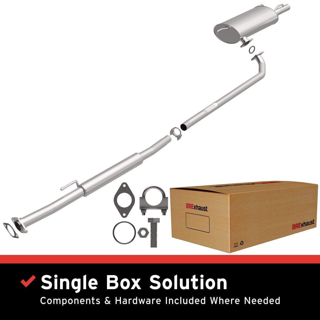 BRExhaust 1992-1993 Toyota Camry 2.2L Direct-Fit Replacement Exhaust System BRExhaust Exhaust System Kit AXOPROS