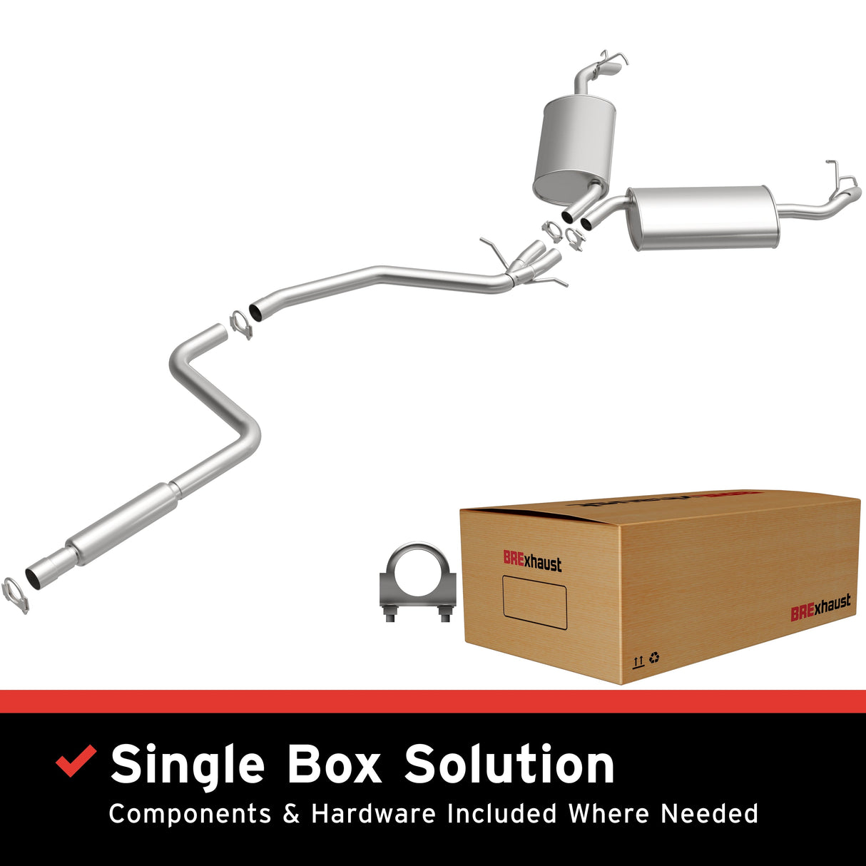 BRExhaust 1996-1999 Cadillac DeVille 4.6L Direct-Fit Replacement Exhaust System BRExhaust Exhaust System Kit  AXOPROS