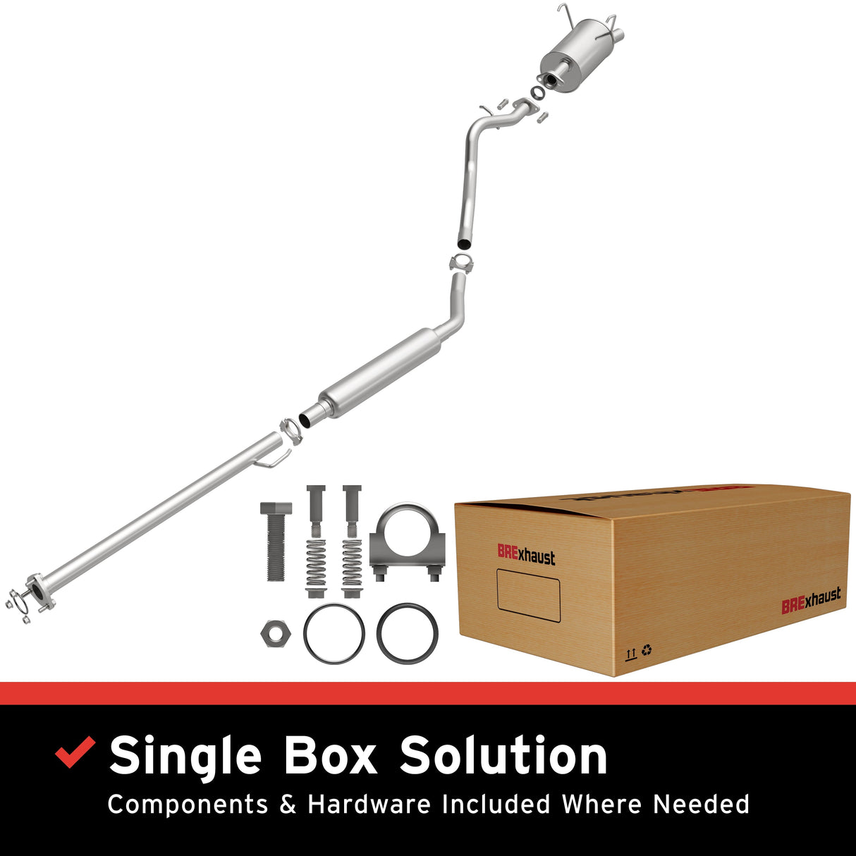 BRExhaust 1997-2001 Honda CR-V 2.0L Direct-Fit Replacement Exhaust System BRExhaust Exhaust System Kit AXOPROS