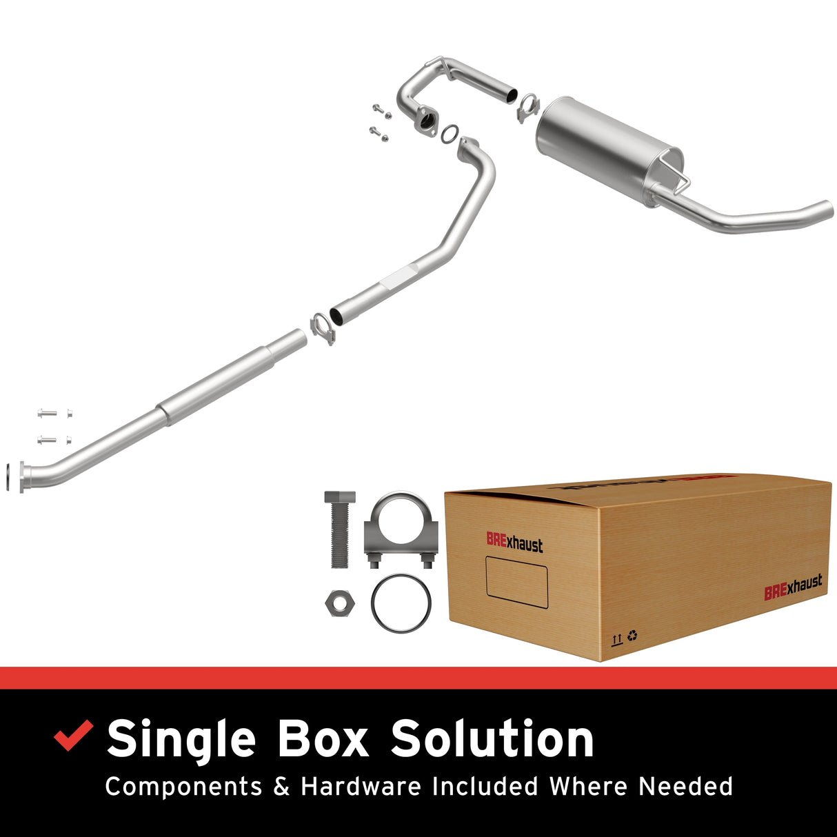 BRExhaust 1998-2000 Toyota RAV4 2.0L Direct-Fit Replacement Exhaust System BRExhaust Exhaust System Kit AXOPROS