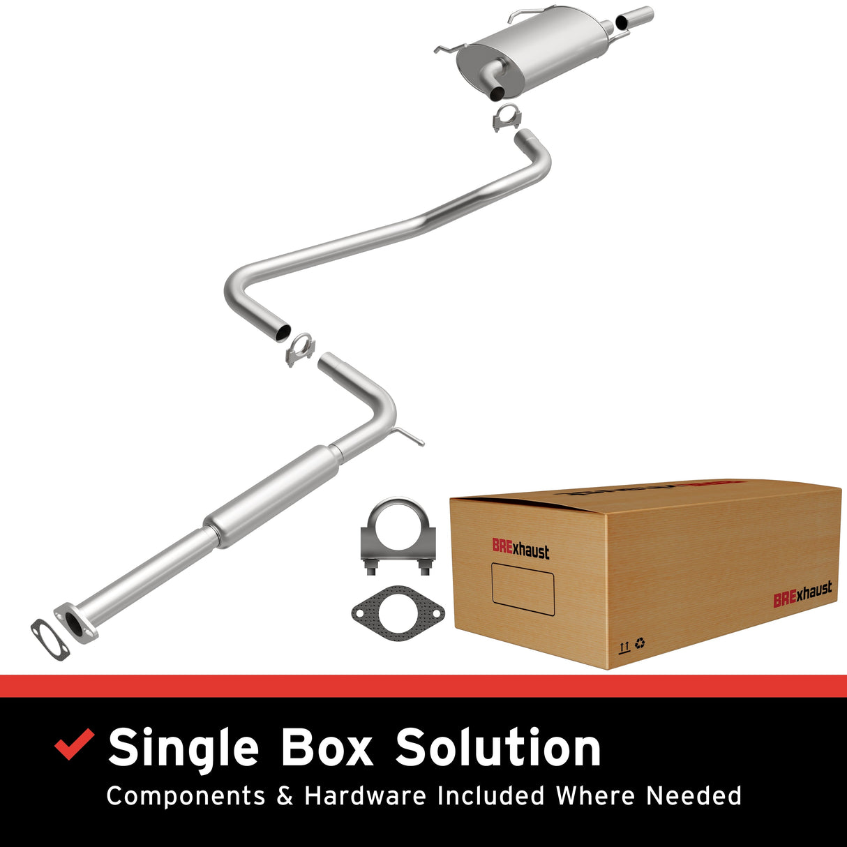 BRExhaust 1998-2001 Nissan Altima 2.4L Direct-Fit Replacement Exhaust System BRExhaust Exhaust System Kit AXOPROS