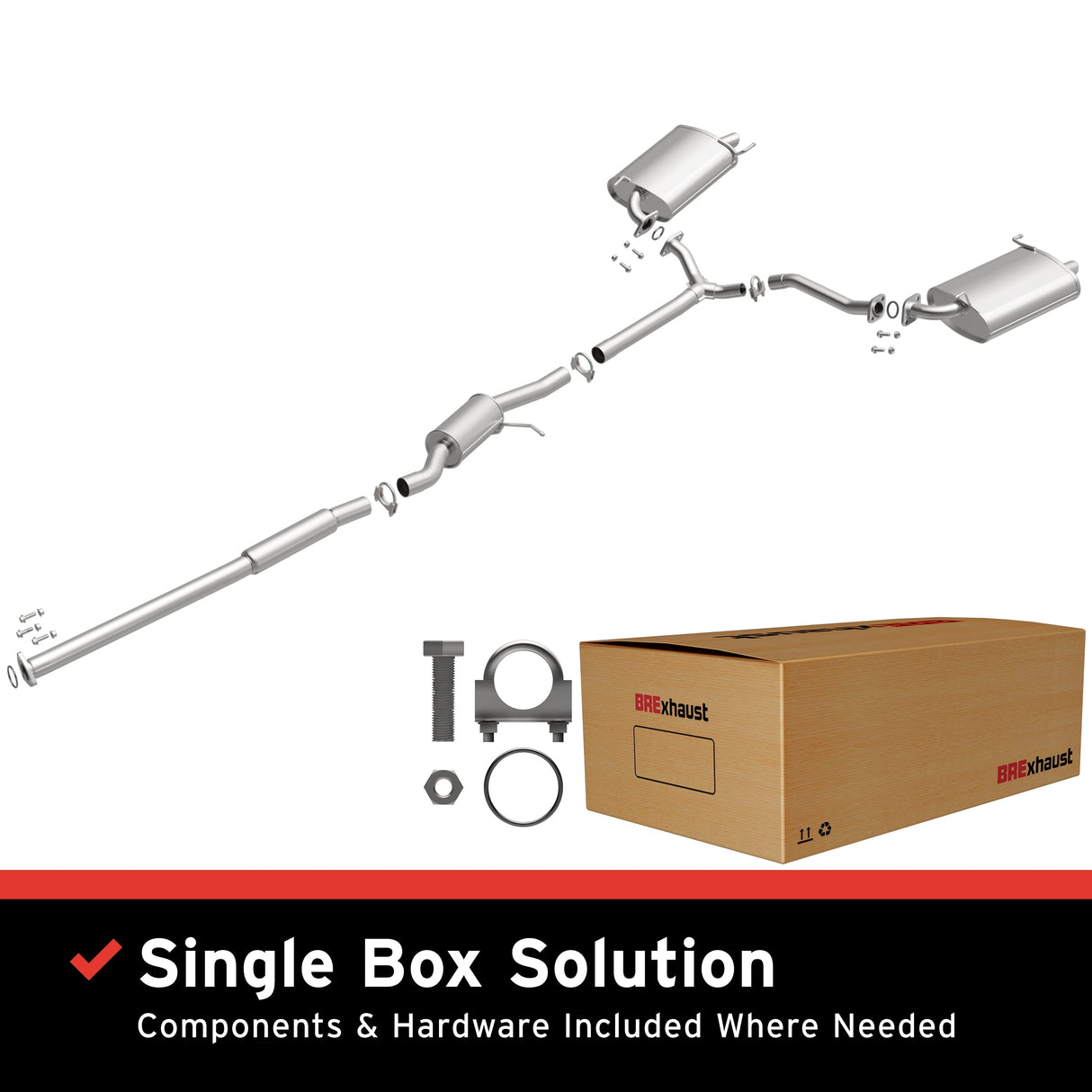 BRExhaust 1998-2002 Honda Accord 3.0L Direct-Fit Replacement Exhaust System BRExhaust Exhaust System Kit AXOPROS