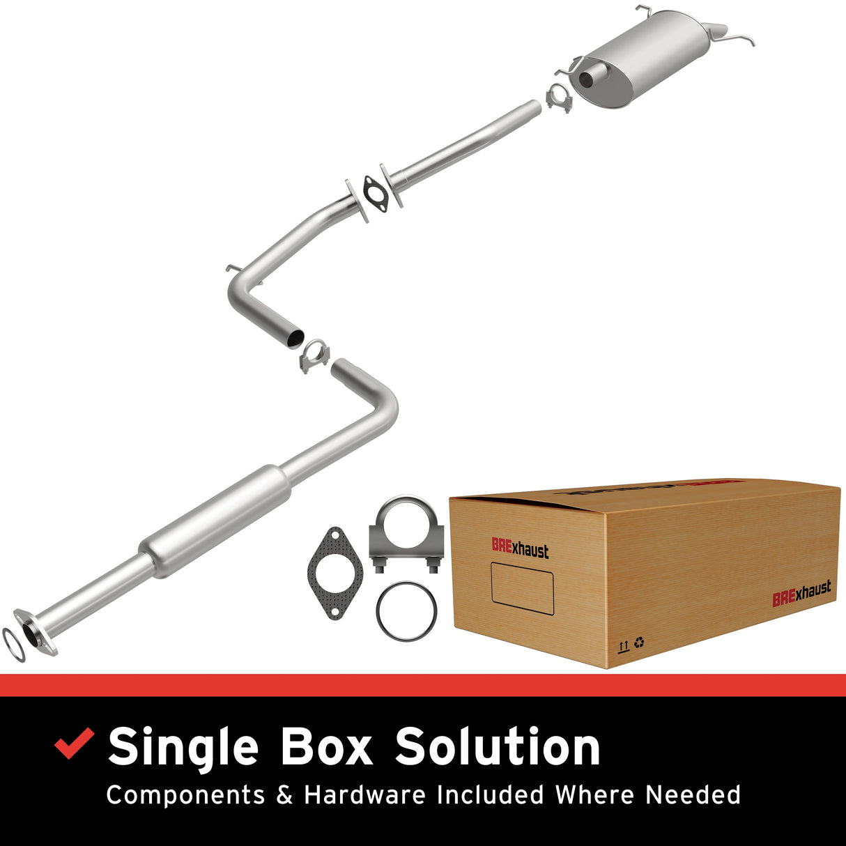 BRExhaust 1998-2002 Mazda 626 2.0L Direct-Fit Replacement Exhaust System BRExhaust Exhaust System Kit AXOPROS