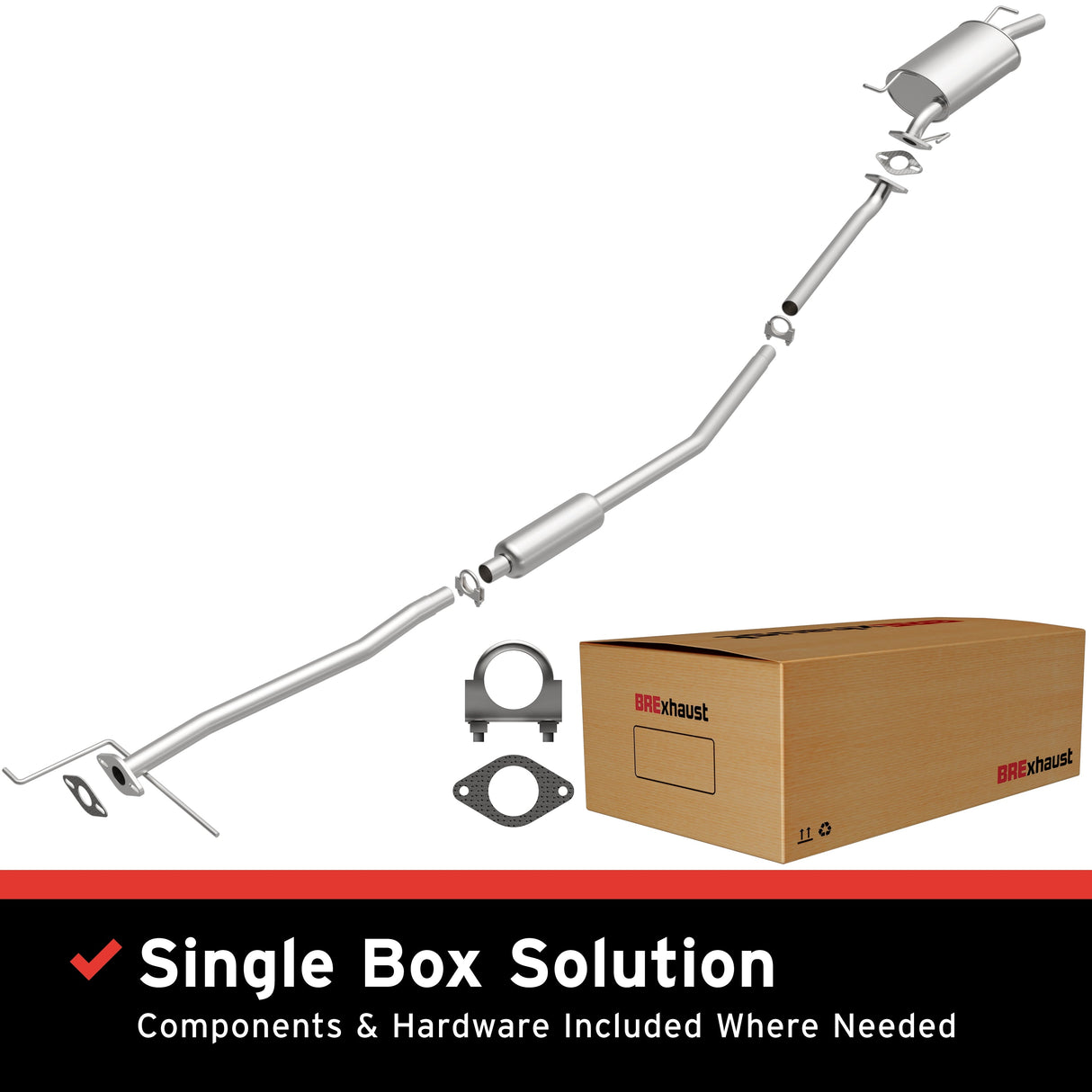 BRExhaust 1998-2004 Kia Direct-Fit Replacement Exhaust System BRExhaust Exhaust System Kit AXOPROS