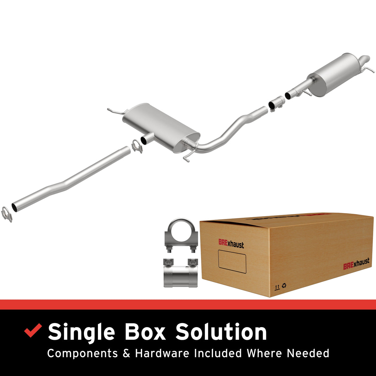 BRExhaust 1998-2005 Volkswagen Passat 1.8L Direct-Fit Replacement Exhaust System BRExhaust Exhaust System Kit AXOPROS