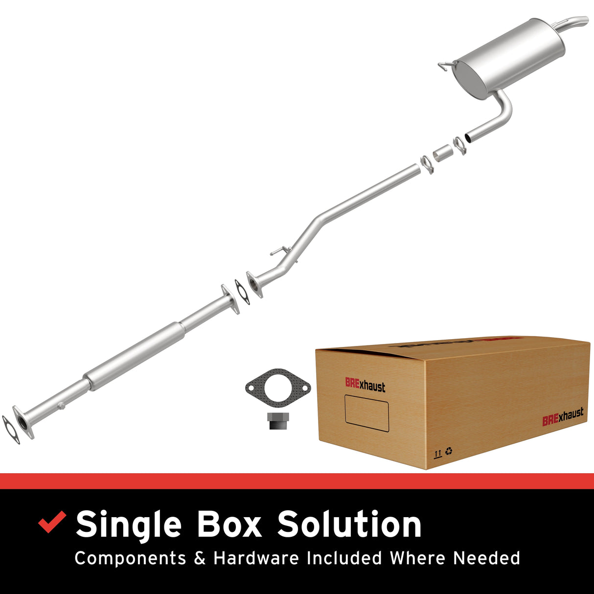 BRExhaust 1999-2001 Hyundai Sonata Direct-Fit Replacement Exhaust System BRExhaust Exhaust System Kit AXOPROS