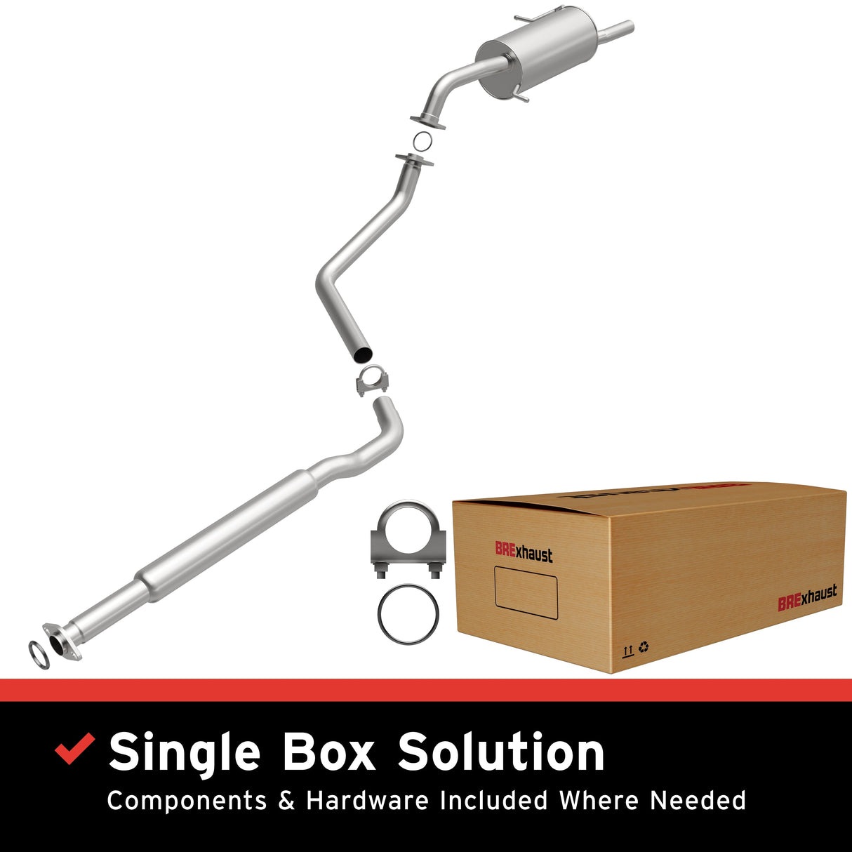 BRExhaust 1999-2003 Mazda Protege Direct-Fit Replacement Exhaust System BRExhaust Exhaust System Kit AXOPROS