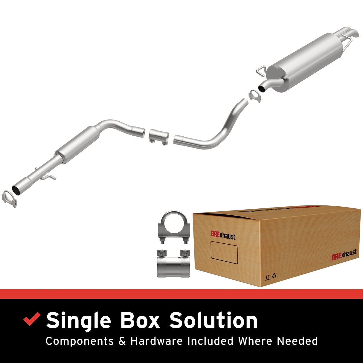 BRExhaust 1999-2005 Volkswagen Jetta Direct-Fit Replacement Exhaust System BRExhaust Exhaust System Kit AXOPROS