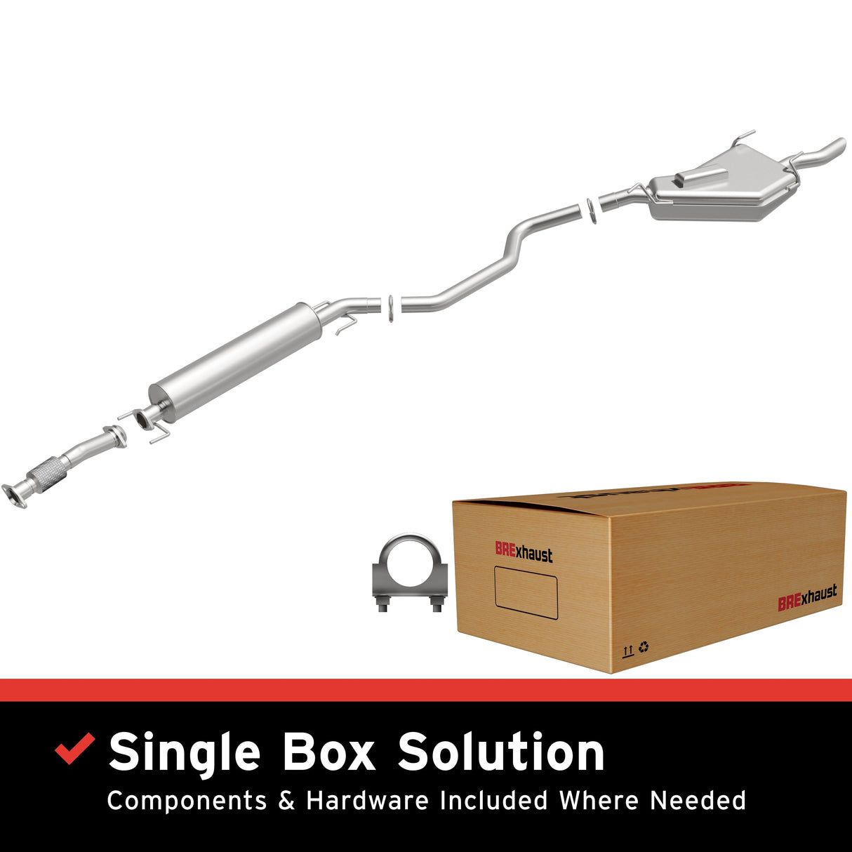 BRExhaust 1999-2009 Saab 9-5 2.3L Direct-Fit Replacement Exhaust System BRExhaust Exhaust System Kit AXOPROS