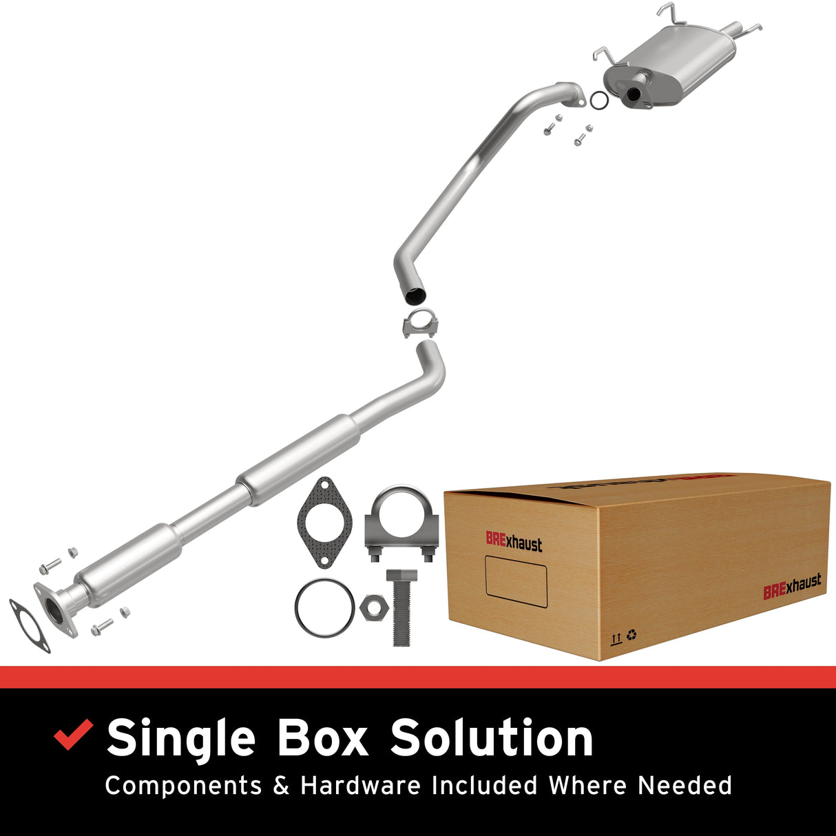 BRExhaust 2000-2001 Nissan Sentra 1.8L Direct-Fit Replacement Exhaust System BRExhaust Exhaust System Kit AXOPROS