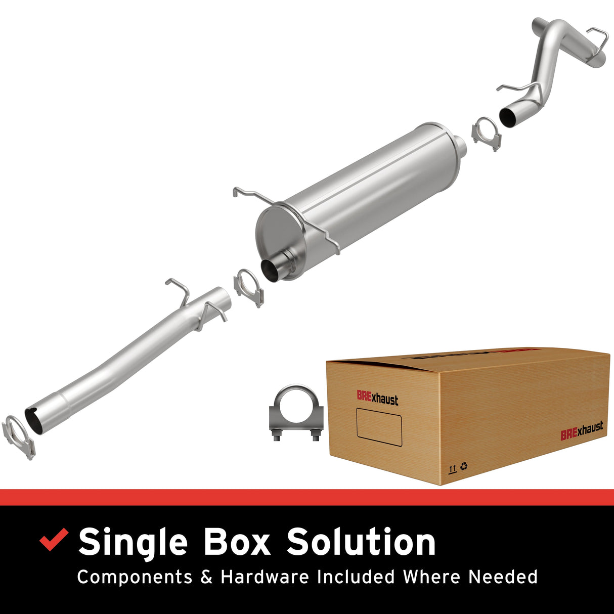 BRExhaust 2000-2003 Dodge Dakota Direct-Fit Replacement Exhaust System BRExhaust Exhaust System Kit  AXOPROS