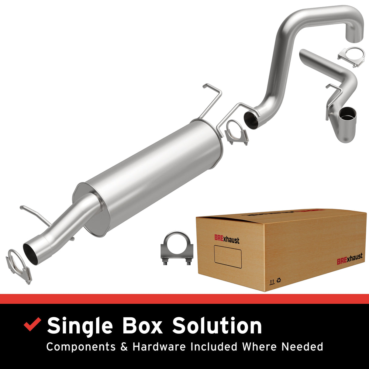 BRExhaust 2000-2005 Ford Excursion Direct-Fit Replacement Exhaust System BRExhaust Exhaust System Kit AXOPROS