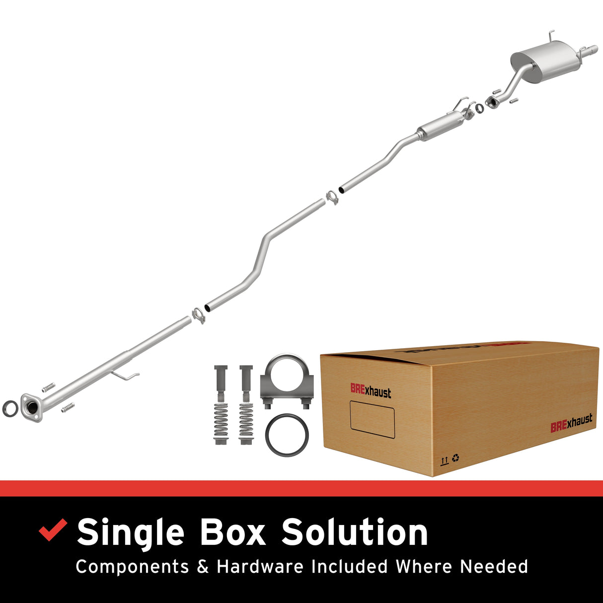 BRExhaust 2001-2005 Honda Civic 1.7L Direct-Fit Replacement Exhaust System BRExhaust Exhaust System Kit AXOPROS