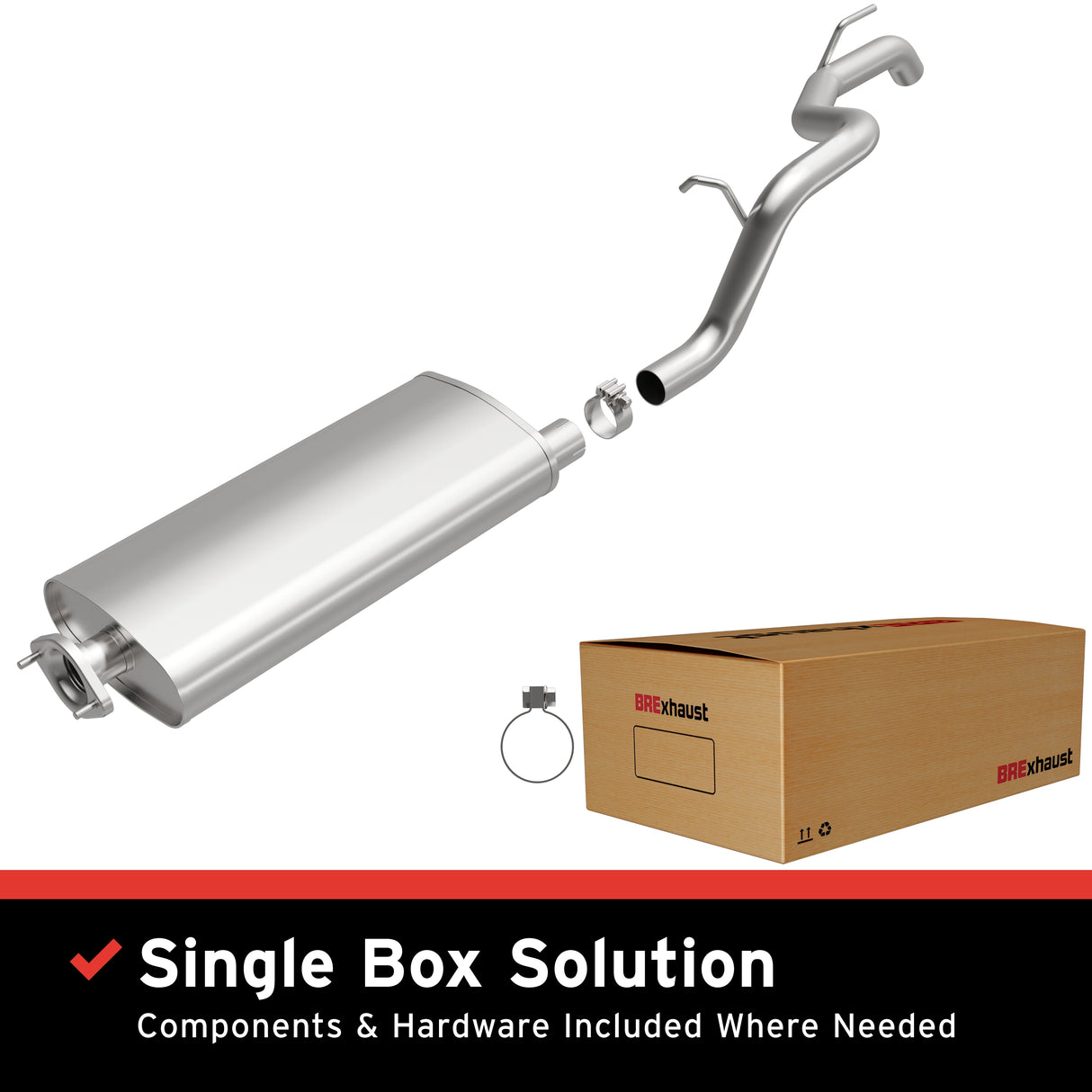 BRExhaust 2002-2007 Jeep Liberty Stainless Steel Direct-Fit Replacement Exhaust System BRExhaust Exhaust System Kit AXOPROS