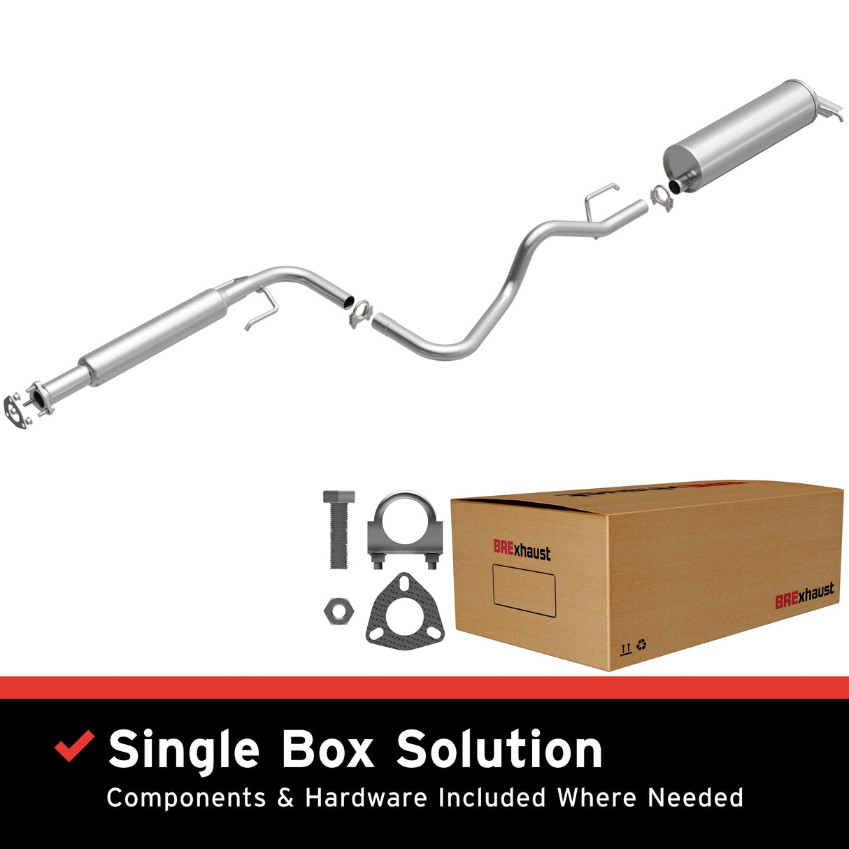 BRExhaust 2003-2004 Saturn Ion 2.2L Direct-Fit Replacement Exhaust System BRExhaust Exhaust System Kit AXOPROS