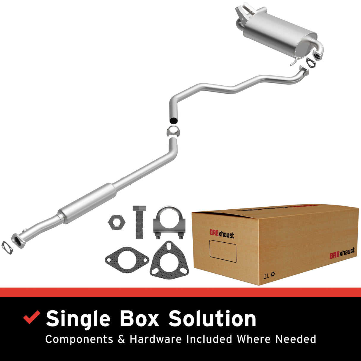BRExhaust 2003-2006 Mitsubishi Outlander 2.4L Direct-Fit Replacement Exhaust System BRExhaust Exhaust System Kit AXOPROS